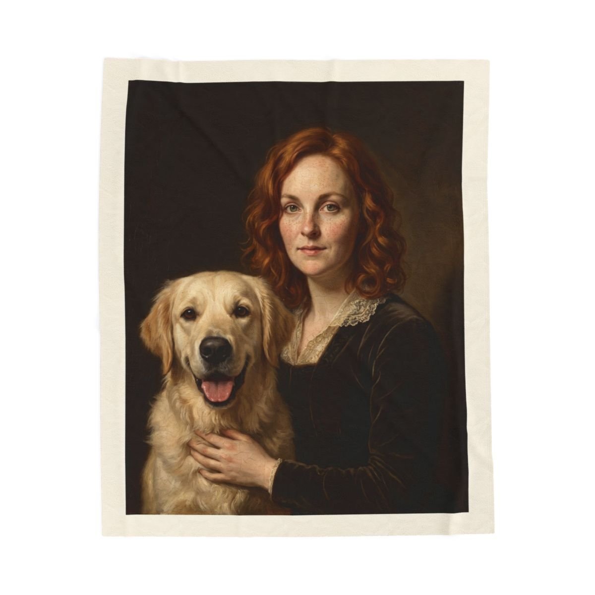 The cuddle blanket, example portrait shown